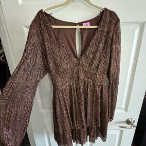 Francesca's Collections Shimmering Brown Dress